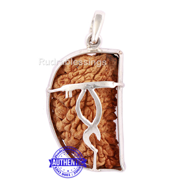 1 Mukhi Rudraksha in Pure Silver Pendant - Bead No. 32