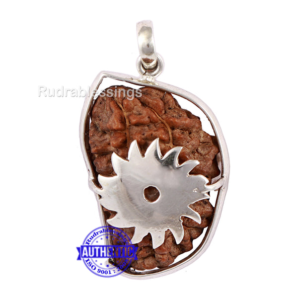 1 Mukhi Rudraksha in Pure Silver Chakra Pendant - Bead No. 46