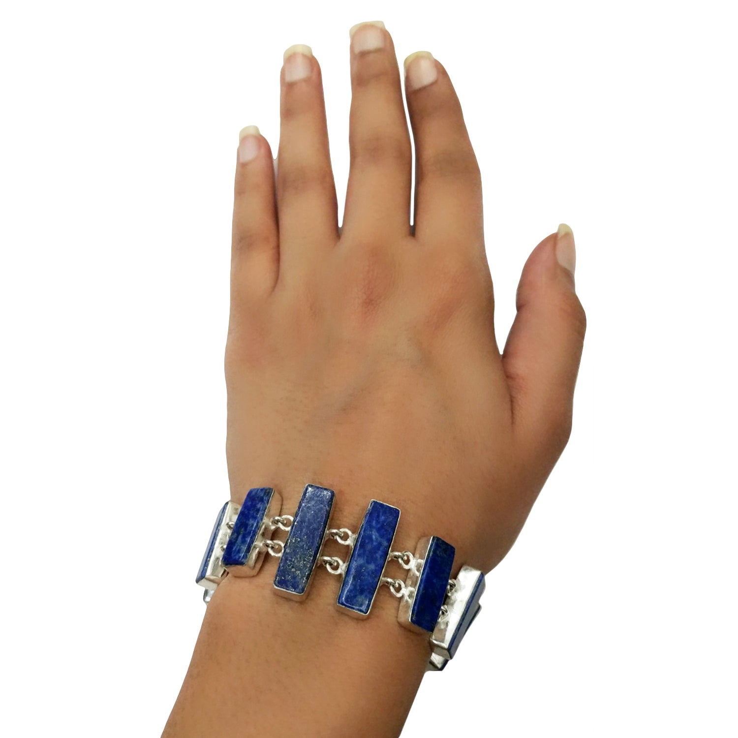 Lazuli Bracelet Silver Lapis Gemstone - M Cohen by Maor - Beaded bracelets  - Mad Lords