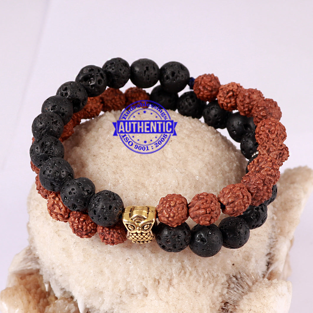 Chakra energy healing bracelet with Lava beads – Piedras Haseya