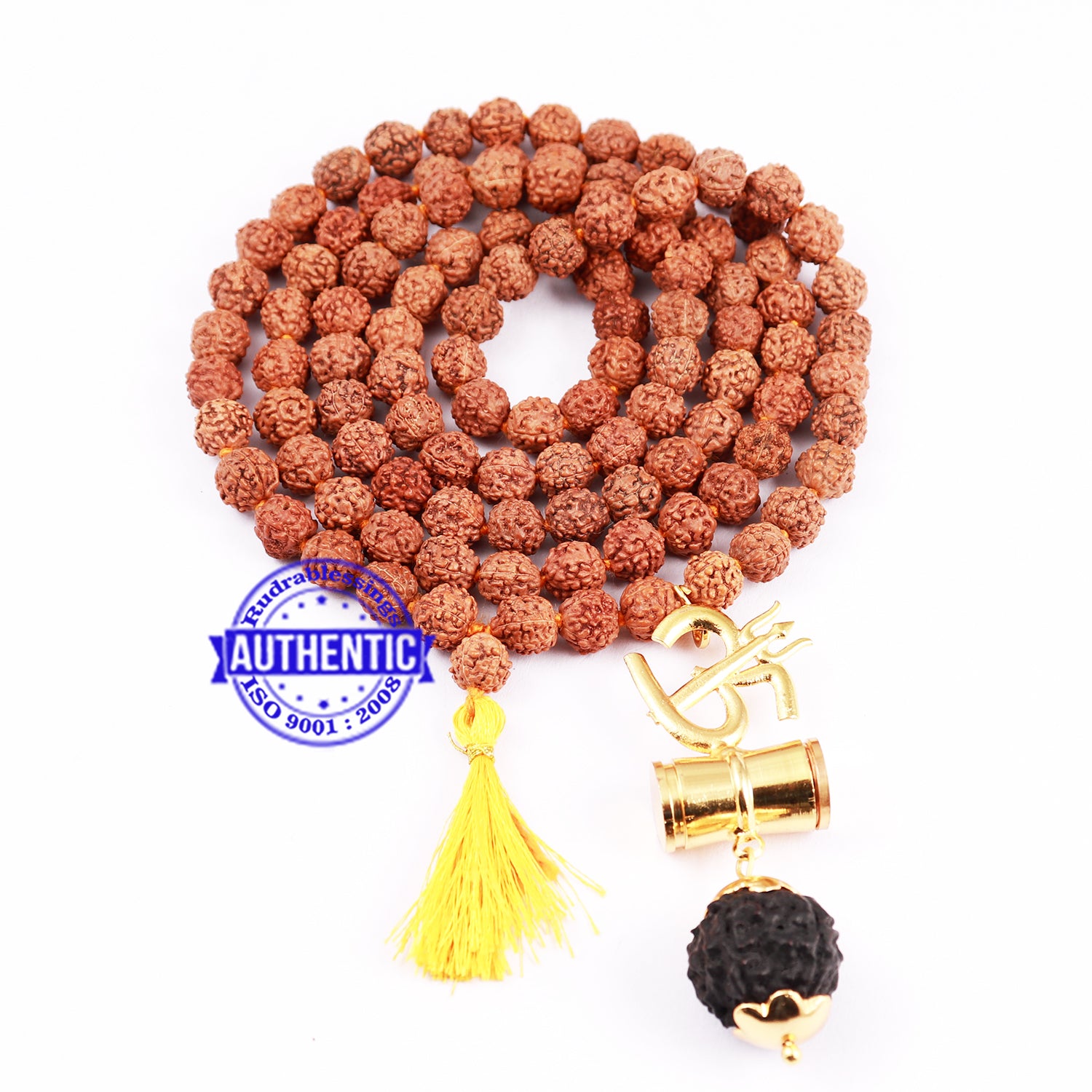 Rudraksha mala with om on sale locket