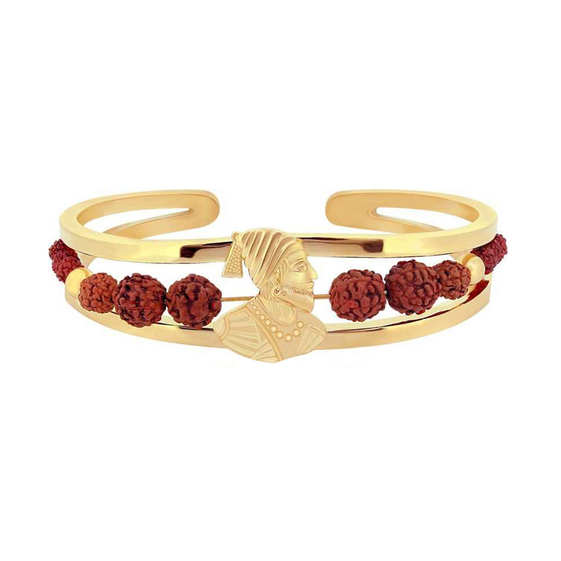 CHARMS Rudraksh American Diamond Gold Plated Shivaji Maharaj Rudraksh  Bracelet : Amazon.in: Fashion