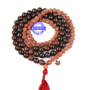 Bronzite Stone + Rudraksha Mala with Butterfly accessory