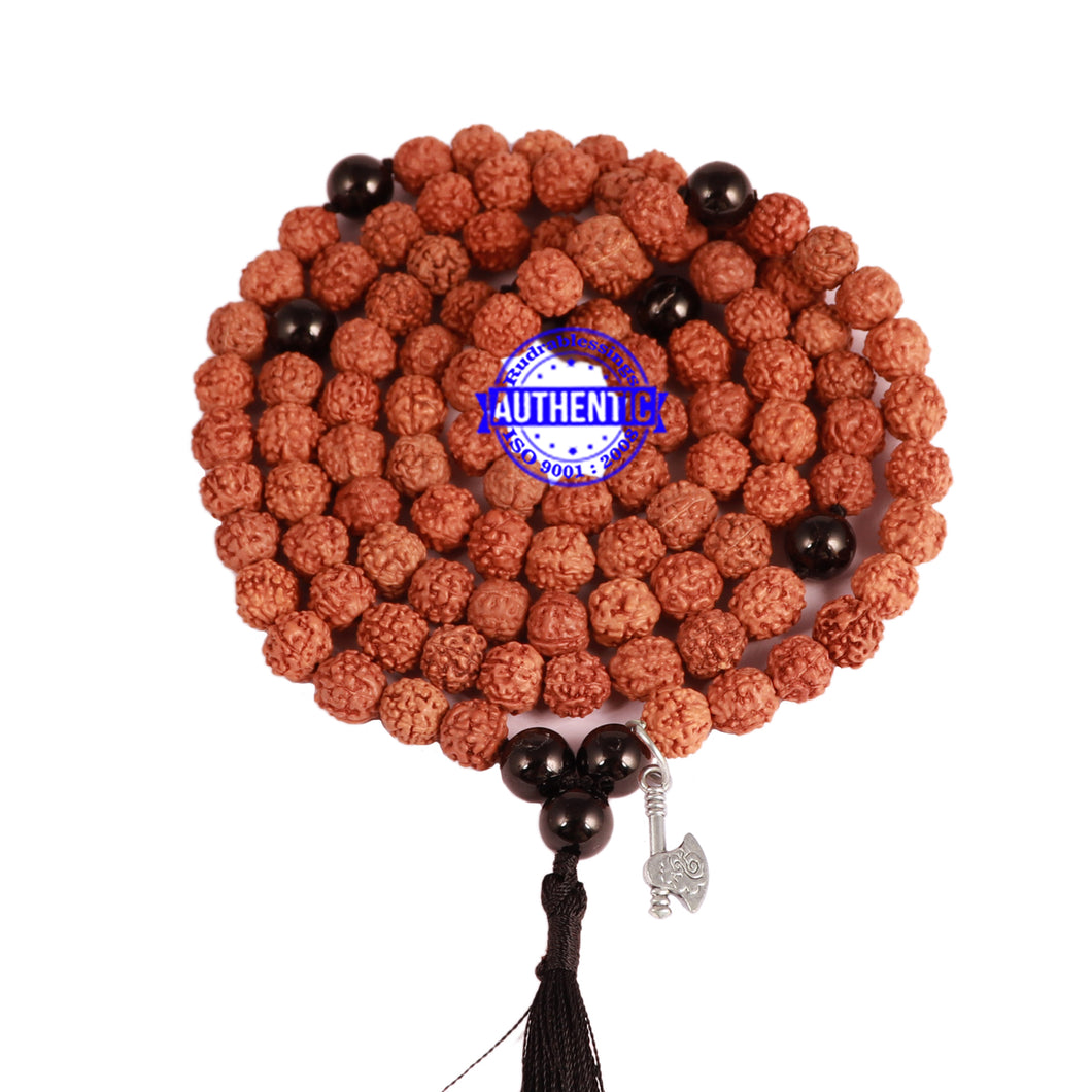 Black Tourmaline + Rudraksha Mala with Axe accessory - 2